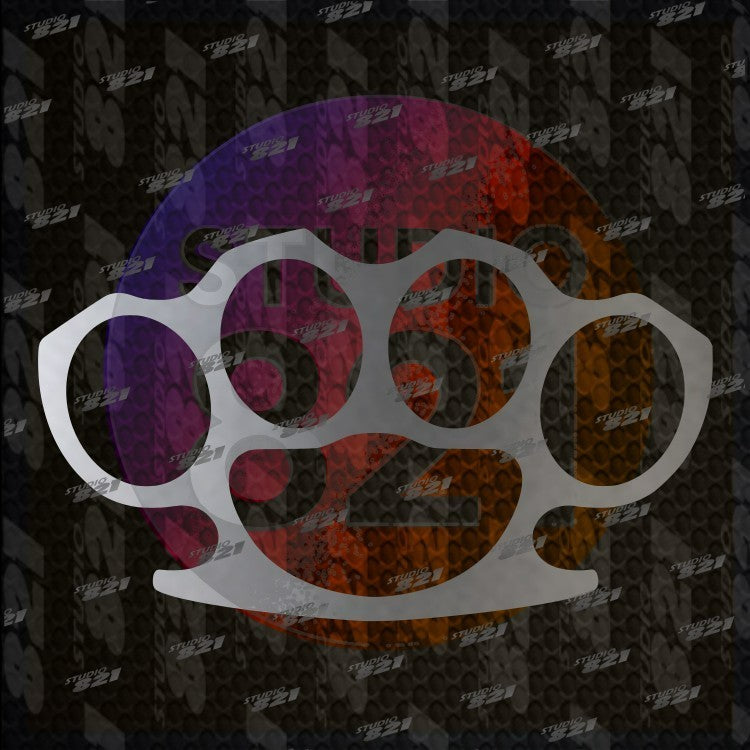 Brass Knuckles Vinyl Die Cut DECAL STICKER - Fighting Boxing Punch Defense MMA