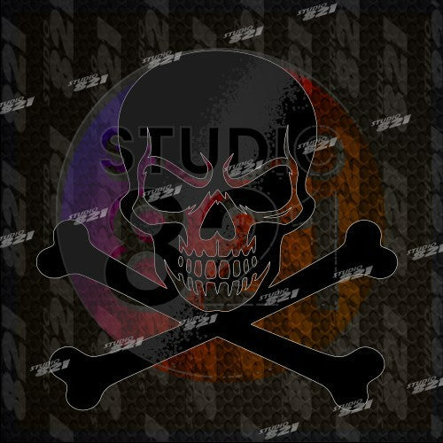 SKULL and BONES Vinyl Sticker Decal Car Truck Bike