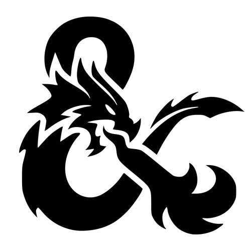 DnD D&D Ampersand Dungeons Dragons logo RPG dice