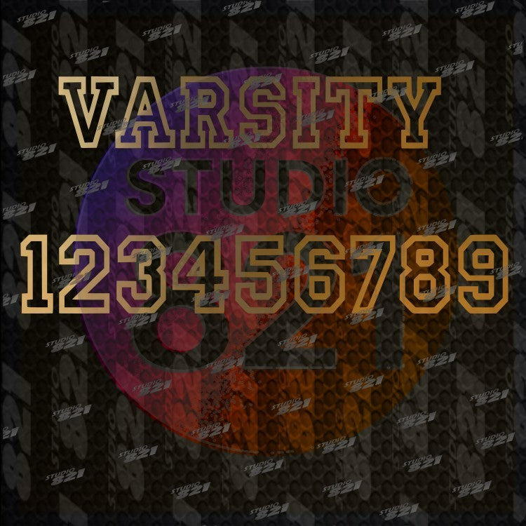 VARSITY CUSTOMIZABLE 2 NUMBER Vinyl Sticker Decal -Sports fans