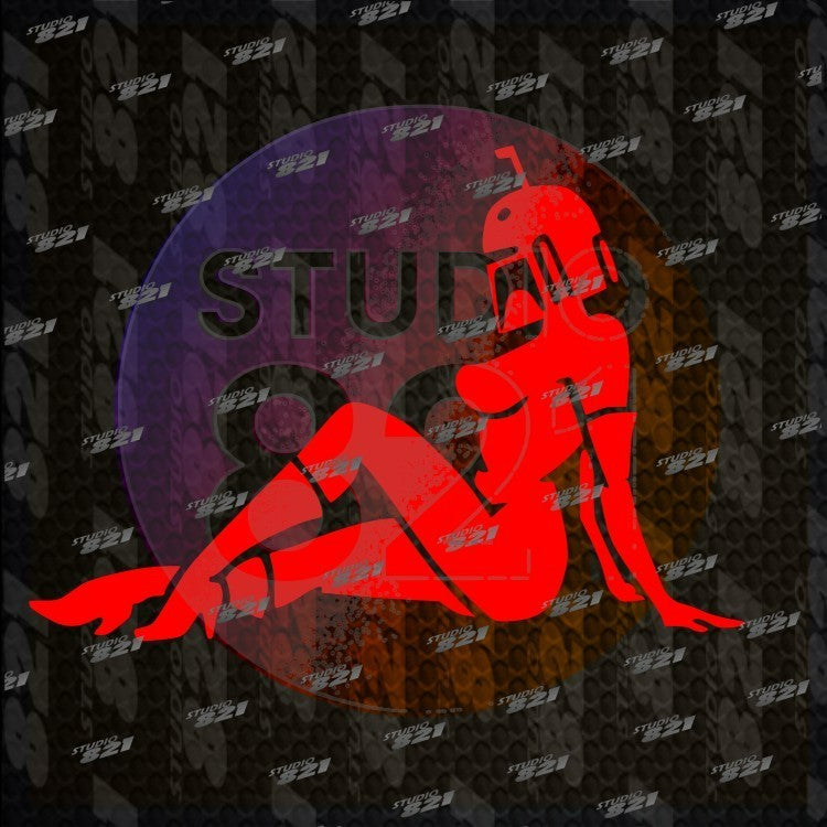 Girl Mudflap Decal Car Window Vinyl Sticker Star Wars BOBA FETT Mandalorian