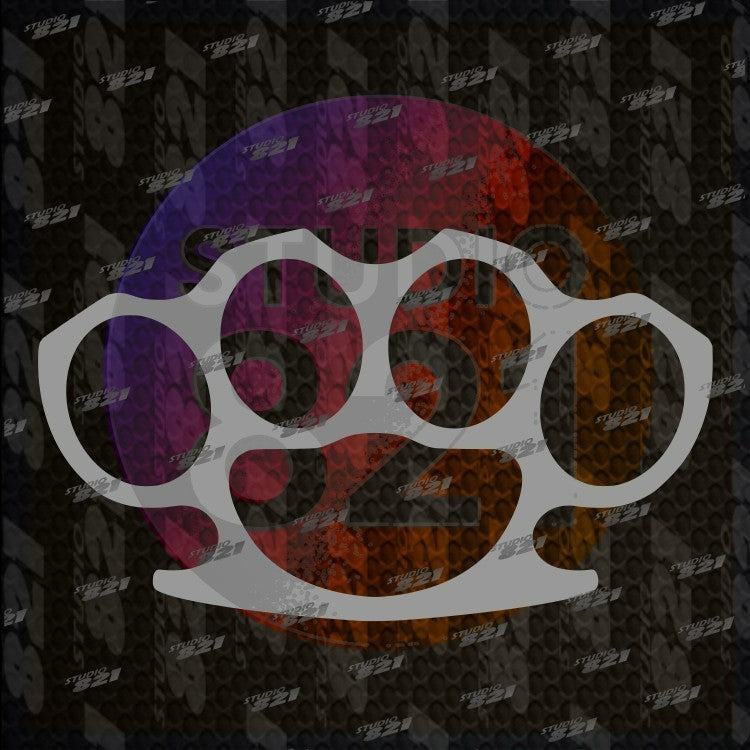 Brass Knuckles Vinyl Die Cut DECAL STICKER - Fighting Boxing Punch Defense MMA