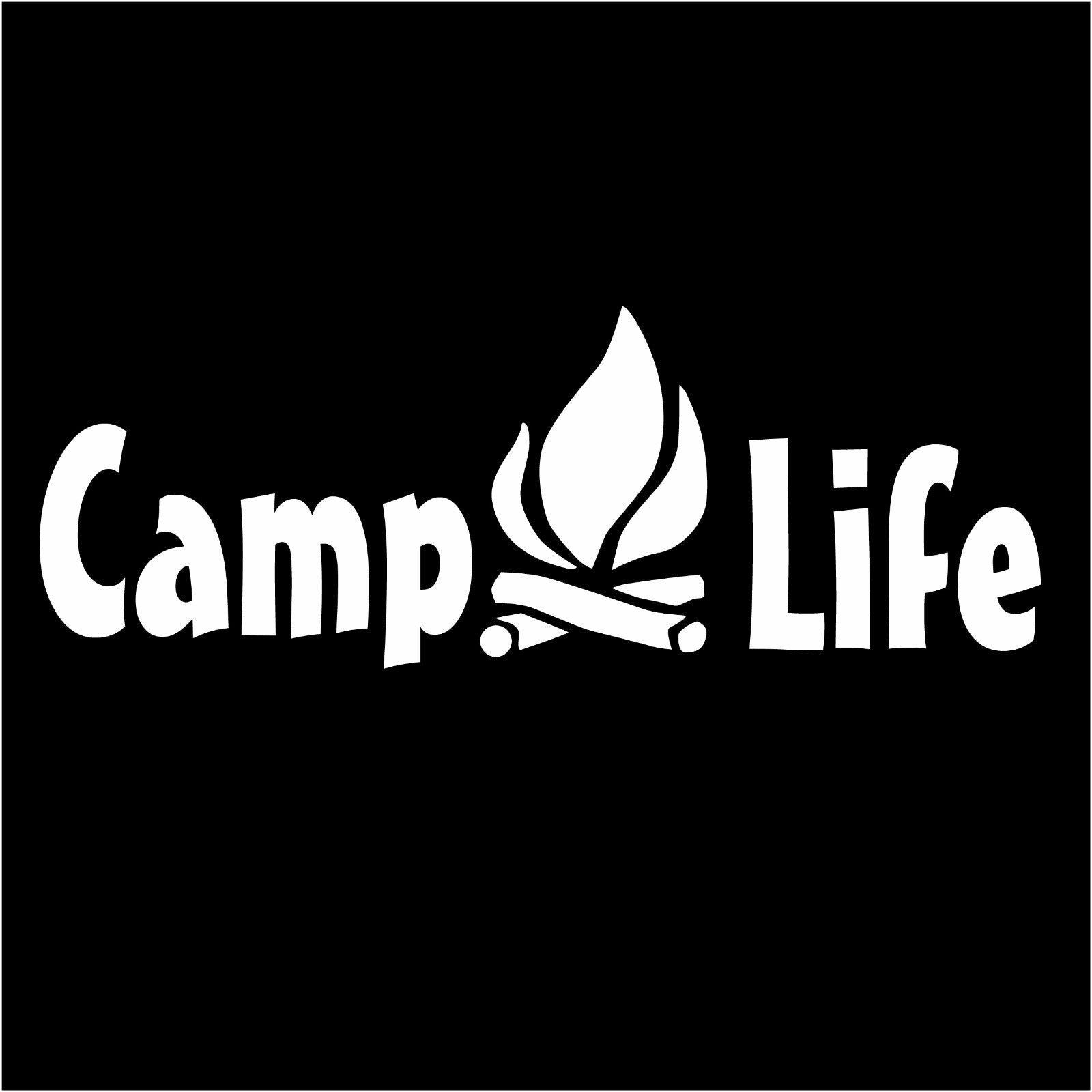 CAMP LIFE fire outdoors Bumper Sticker Window Car Truck Decal Vinyl
