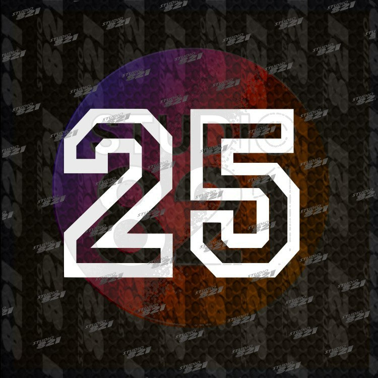 VARSITY CUSTOMIZABLE 2 NUMBER Vinyl Sticker Decal -Sports fans