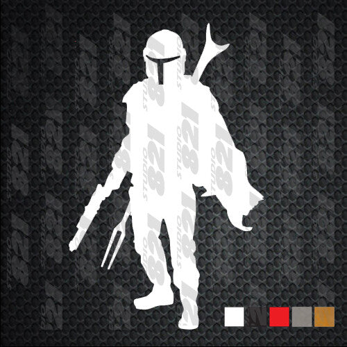 Star Wars  Mandalorian Bounty Hunter Sticker laptop phone Disney+ YETI Cup size