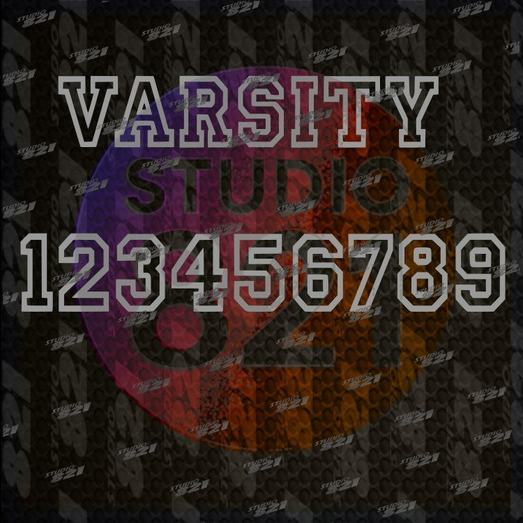 VARSITY CUSTOMIZABLE 2 NUMBER Vinyl Sticker Decal -Sports fans