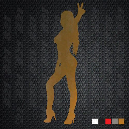 Peace Girl Sassy silhouette Sticker laptop phone Yeti car best cool truck