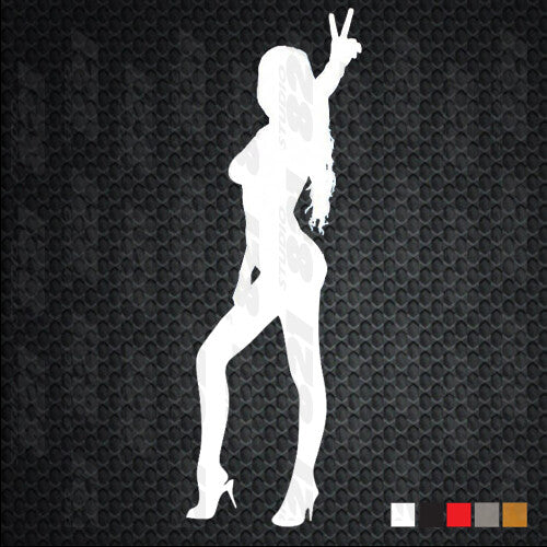 Peace Girl Sassy silhouette Sticker laptop phone Yeti car best cool truck