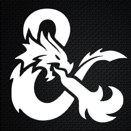 DnD D&D Ampersand Dungeons Dragons logo RPG dice