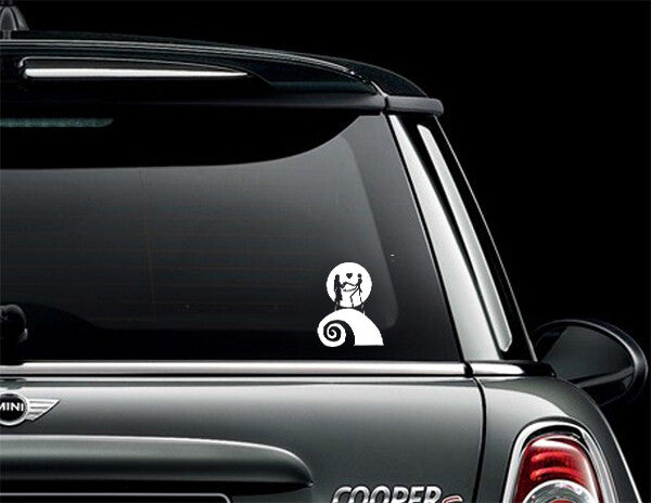 Jack and Sally Moon Nightmare Before Christmas Car Window Vinyl Decal Sticker