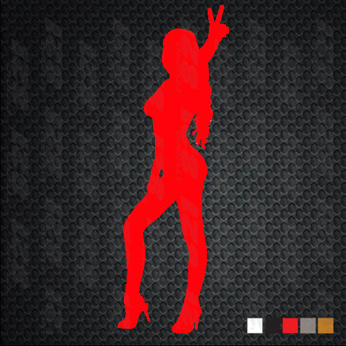 Peace Girl Sassy silhouette Sticker laptop phone Yeti car best cool truck