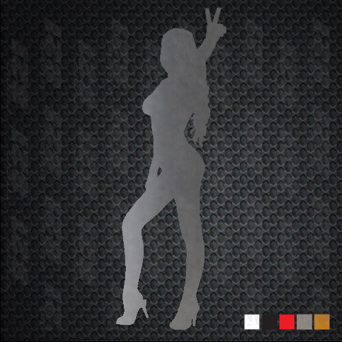 Peace Girl Sassy silhouette Sticker laptop phone Yeti car best cool truck