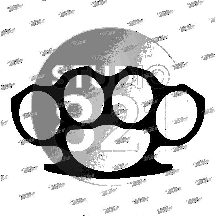 Brass Knuckles Vinyl Die Cut DECAL STICKER - Fighting Boxing Punch Defense MMA