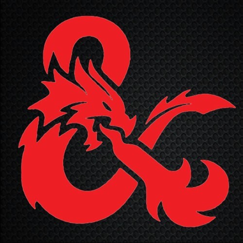 DnD D&D Ampersand Dungeons Dragons logo RPG dice