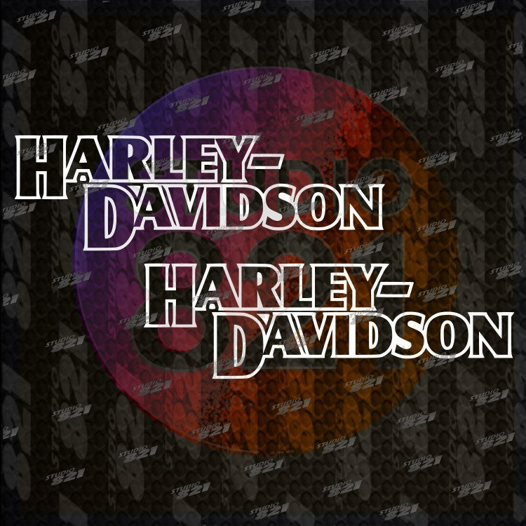 HARLEY DAVIDSON 2pc. Gas Tank decal - Motorcycle Window Vinyl Decal Sticker