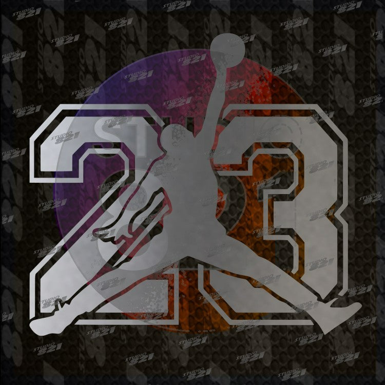 Michael Jordan 23 Air Mini Decal Basketball Logo Vinyl Window Sticker Laptop