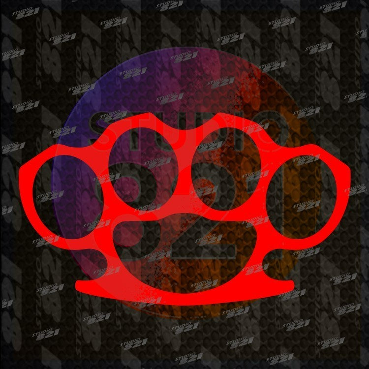 Brass Knuckles Vinyl Die Cut DECAL STICKER - Fighting Boxing Punch Defense MMA