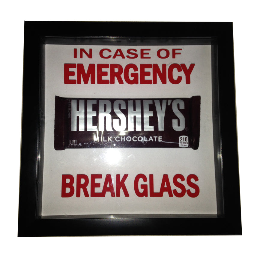 In Case Of Emergency - Break Glass . RED gag gift prank office VINYL DECAL ONLY
