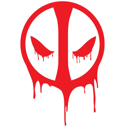 🔥 Deadpool Red Vinyl Sticker – Multiple Sizes | Laptop, Car, Phone Decal