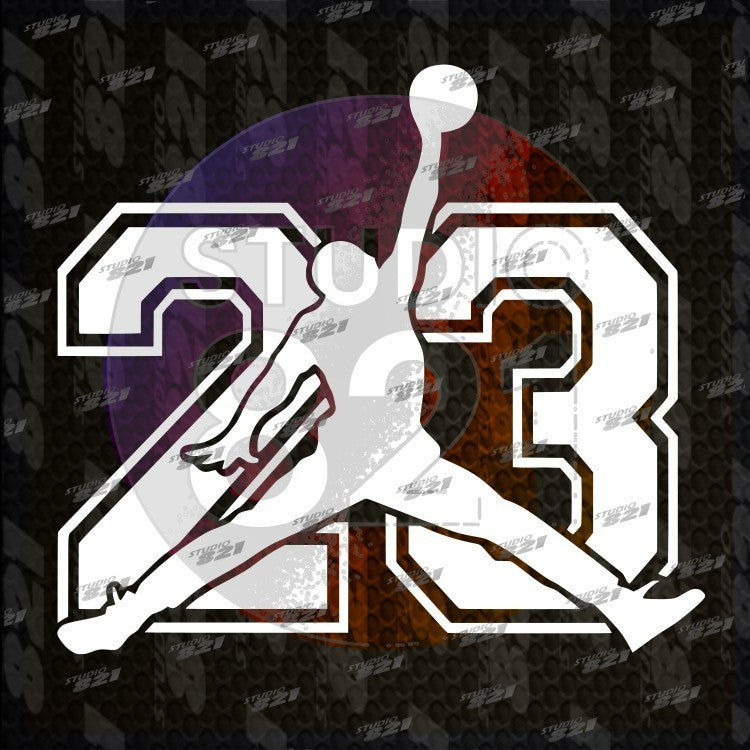 Michael Jordan 23 Air Mini Decal Basketball Logo Vinyl Window Sticker Laptop