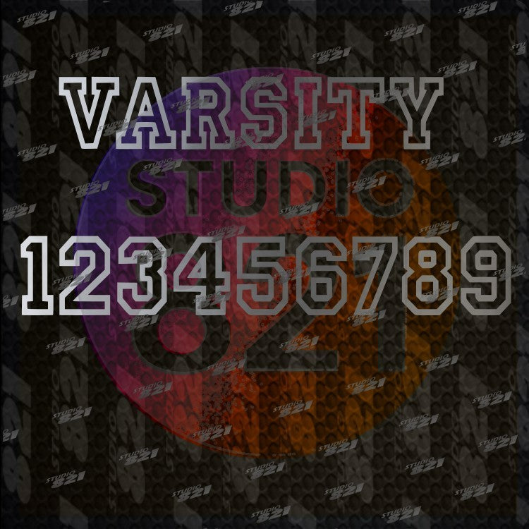 VARSITY CUSTOMIZABLE 2 NUMBER Vinyl Sticker Decal -Sports fans